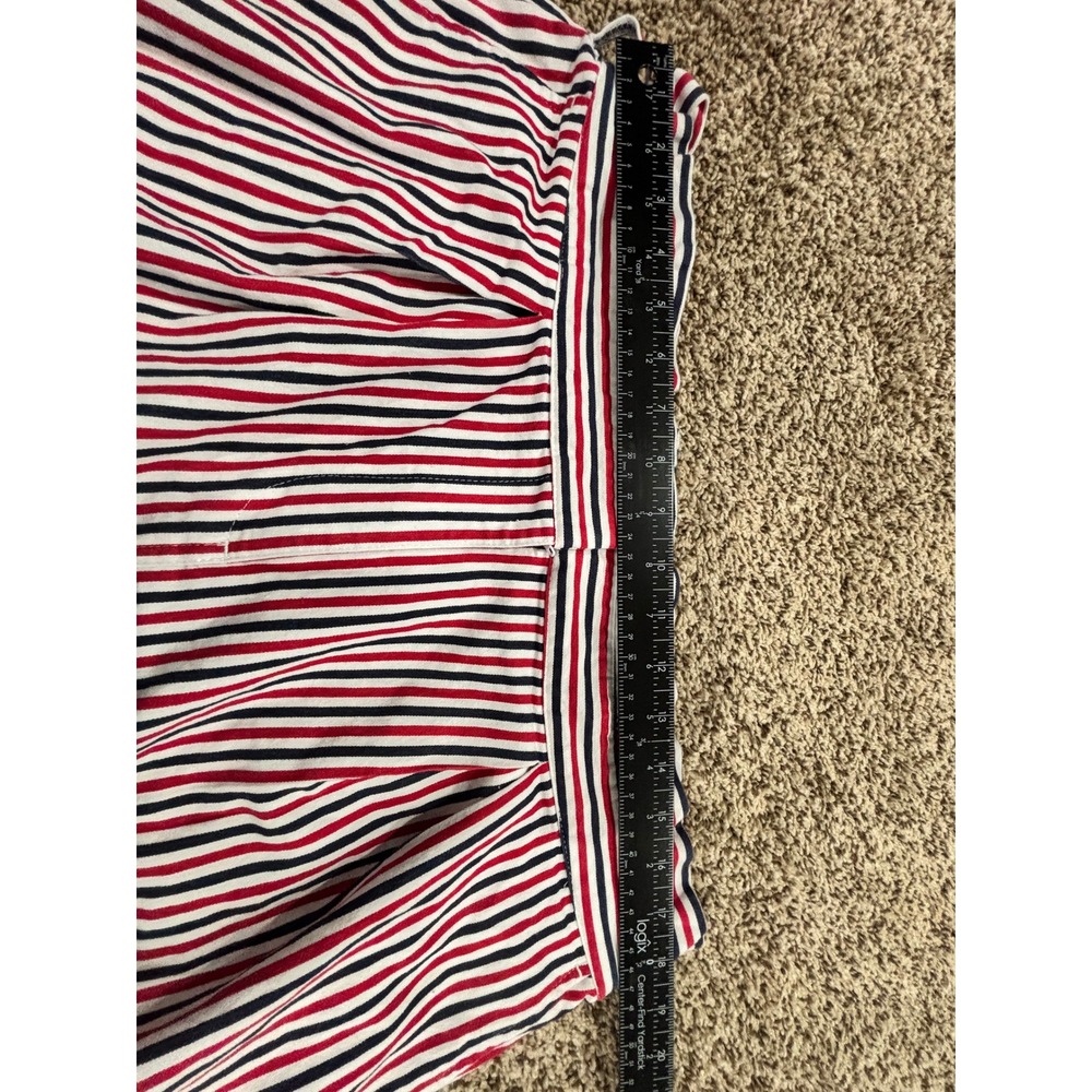 Forever 21 Red White Blue Striped Paperbag Waist Mini Skirt with Pockets 2X - Picture 8 of 9